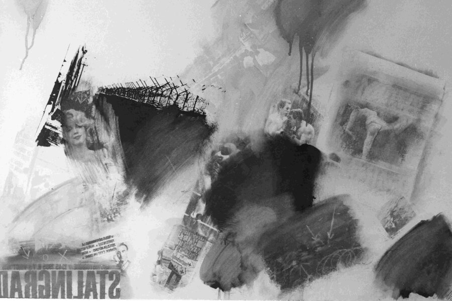 Wolf Vostell, „Stalingrad“, 1964–1965, 65x100 cm, Verwischung Sammlung: Tsakiridis/Berlin